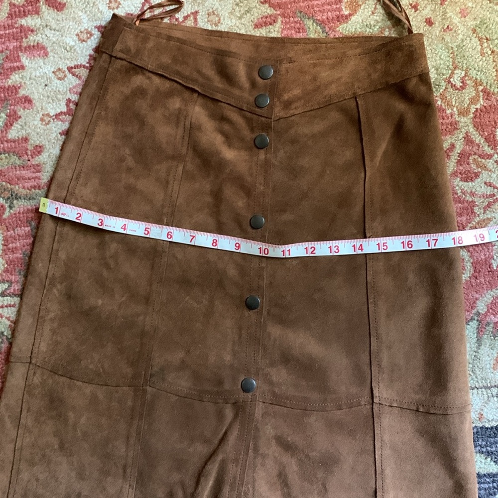 Gap Leather Patchwork Button Up A Line Skirt- Vin… - image 7